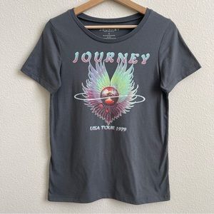 JOURNEY Dark Grey USA Tour 1979 Short Sleeve Graphic Band Tee